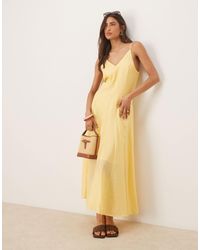 SELECTED - Femme – strukturiertes langes kleid - Lyst