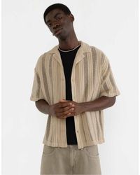 Pull&Bear - Camicia A Maniche Corte Color Sabbia - Lyst