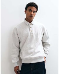 Abercrombie & Fitch - Button Up Polo Sweatshirt - Lyst