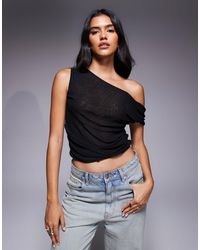 ASOS - – asymmetrisch geschnittenes oberteil aus mesh - Lyst