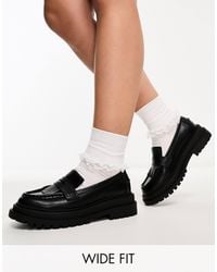 Asos Design Wide Fit - – majesty – e loafer mit dicker sohle und fransen - Lyst