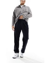 Abercrombie & Fitch - Pantaloni eleganti sartoriali neri vestibilità ampia - Lyst