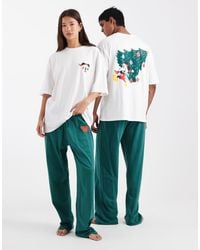ASOS - Disney Pyjama Set With Christmas Mickey Mouse Print - Lyst