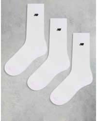 New Balance - Embroidered Logo Crew Socks 3 Pack - Lyst