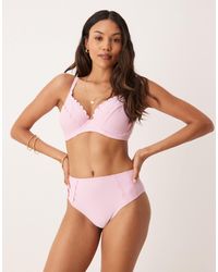 Peek & Beau - High Waist Bikini Bottom With Double Scallop Detail - Lyst