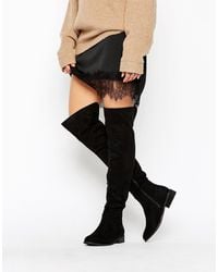 truffle collection flat over knee boot