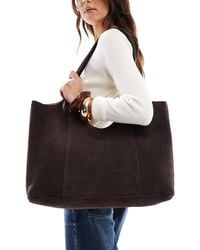 ASOS - Premium Suede Bonded Scoop Tote Bag - Lyst