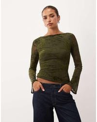 Nobody's Child - Devore Boat Neck Long Sleeve Top - Lyst