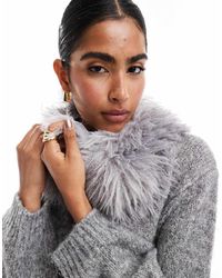 ASOS - Snood With Long Faux Fur Design - Lyst
