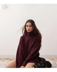 Weekday - Annie Wool Blend Roll Neck Mini Knitted Jumper Dress - Lyst