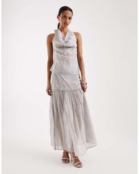 4th & Reckless - Chiffon Drop Waist Pleat Maxi Skirt Co-Ord - Lyst