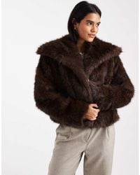 ONLY - Chaqueta Corta Con Solapas De Tejido Mullido De - Lyst
