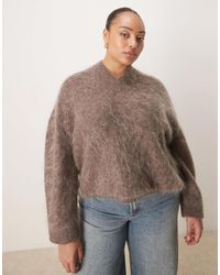 ASOS - Asos design curve – hochwertiger pullover aus mohair - Lyst