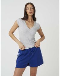 Brave Soul - Cap Sleeve V-Neck Fitted T-Shirt - Lyst