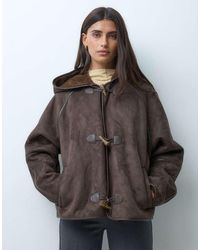 ASOS - Hooded Borg Jacket With toggles - Lyst