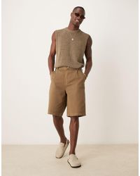ASOS - Long Length Shorts With Pleats And Double Darts - Lyst