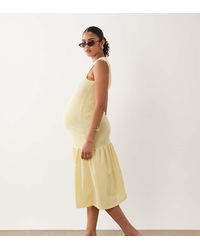 Mama.licious - Mamalicious Maternity Sleeveless Drop Hem Detail Midi Dress - Lyst