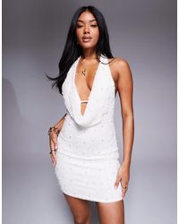 ronja embellished plunge mini dress Oh Polly Ronja Embellished Mini Plunge Dress