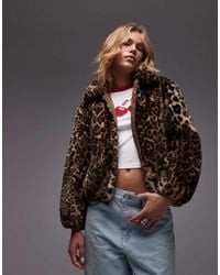Levi's - Chaqueta Con Estampado De De Piel Sintética Elle De -Marrón - Lyst