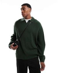 ASOS - Oversized Knitted Fisherman Rib Notch Neck Jumper - Lyst