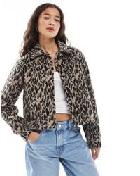 Wednesday's Girl - Leopard Print Boxy Cropped Jacket - Lyst