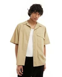 Collusion - Oversized Poplin Revere Short Sleeve Shirt - Lyst