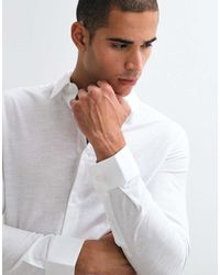 ASOS - Smart Slim Linen Blend Shirt - Lyst