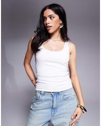 ASOS - Top Senza Maniche A Doppio Strato Con Scollo Squadrato - Lyst