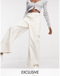 Collusion X008 - Jeans a fondo ampio écru - Bianco