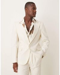 ASOS - Giacca Da Abito Skinny Fit Color Crema - Lyst