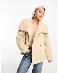& Other Stories - Double Breasted Textured Faux Fur Jacket - Lyst
