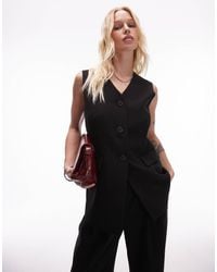 TOPSHOP - Fitted Longline Vest - Lyst