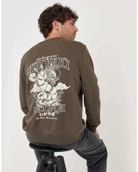 Threadbare - Cotton Rich Shinryu Print Crew Neck Sweatshirt - Lyst