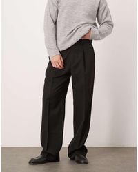 ASOS - Smart Wide Leg Trousers With Front Pleat - Lyst