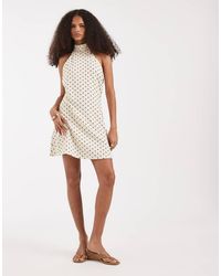 Vero Moda - Halter Neck Polka Dot Mini Dress - Lyst