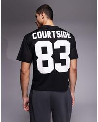Courtside - Recht Oversized Voetbalshirt Met V-Hals - Lyst