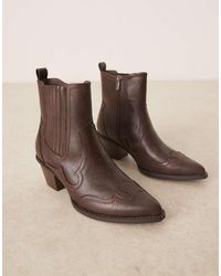 ASOS - Western Chelsea Boots - Lyst