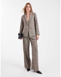 New Look - Co-Ord Check Wide Leg Trousers - Lyst