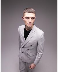 TOPMAN - Skinny Herringbone Suit Jacket - Lyst