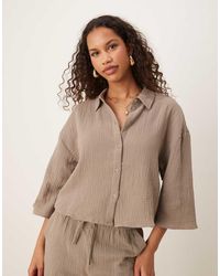 Jdy - Cropped Overhemd Van Kaasdoek - Lyst