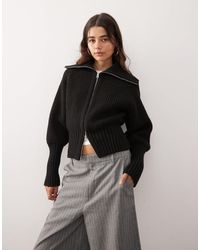 Weekday - – strickjacke aus rippstrick - Lyst