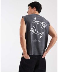 ASOS - Heavyweight Boxy Oversized Tank With Floral Graphic - Lyst