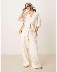 ASOS - Cheesecloth Pull On Trousers With Raw Edge Detail Co-ord - Lyst