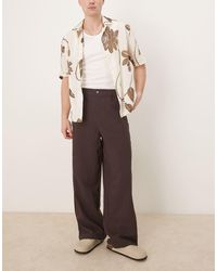 ASOS - Oversized Broek Met Linnenlook En Baggy Pasvorm - Lyst