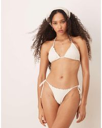 Stradivarius - Crochet Bikini Top - Lyst