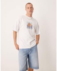 SELECTED - Oversized T-shirt With Sun Front Print - Lyst