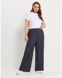 Yours Clothing - Linen Wide Leg Trousers - Lyst