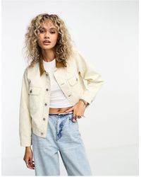 Obey - Ariana - giacca di jeans taglio corto bianca - Lyst