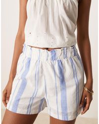 Jdy - Short décontracté texturé à enfiler avec rayures - bleu clair - Lyst