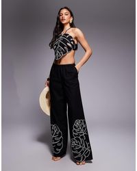 ASOS - Jasmine Beach Tropical Cut Out Trouser - Lyst